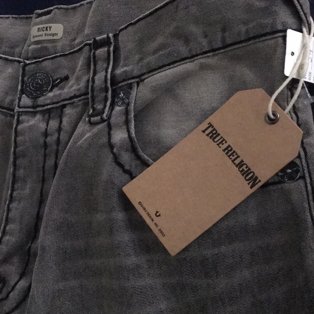 Men’s Black Ricky Straight True Religion Jeans